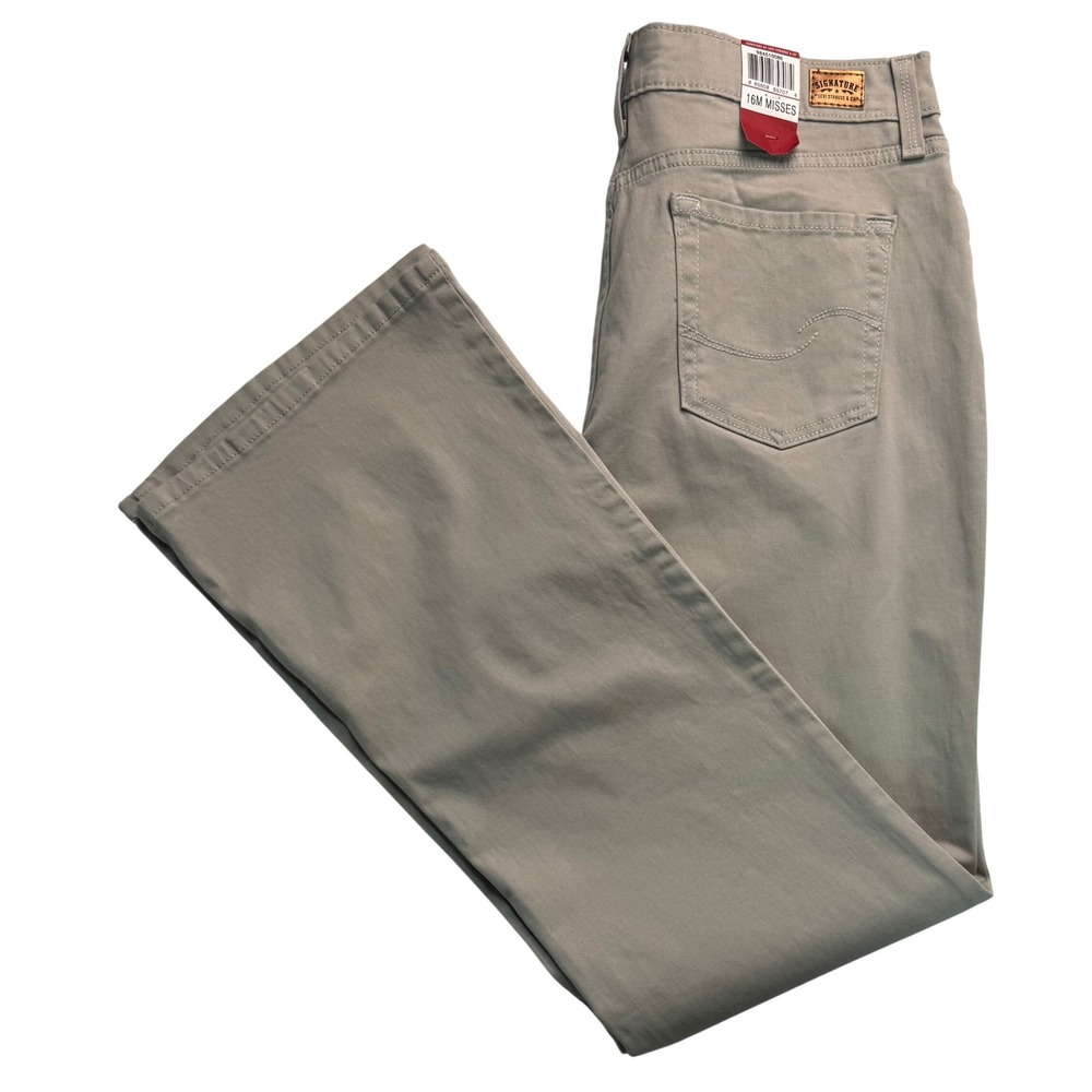 Signature by Levi Strauss Totally Slimming Bootcut Pants Khaki Tan 16M 984510086
